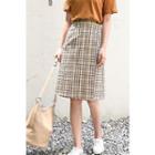 Plaid A-line Wrap Skirt