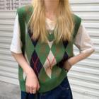 Argyle Sweater Vest / T-shirt / Shirt Dress