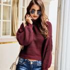 Turtleneck Sweater Wine Red - One Size