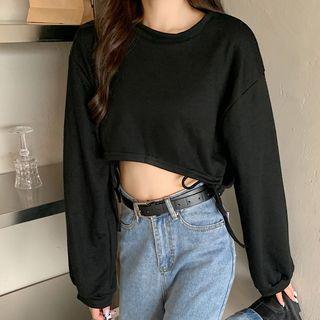 Cropped Drawstring Sweatshirt