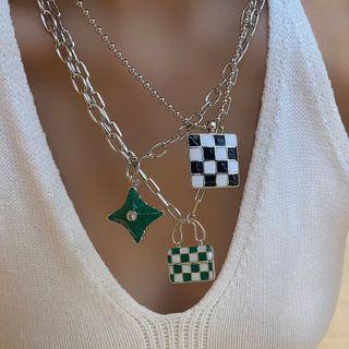 Star / Checker / Handbag Pendant Alloy Necklace (various Designs)