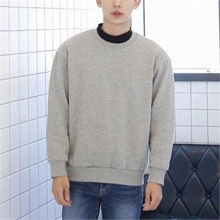 Round-neck Brush Fleece-lined Pullover