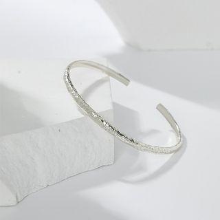925 Sterling Silver Irregular Bangle Silver - One Size