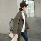 Drawstring Corduroy Parka