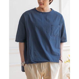 Pocket-front Linen Oversized T-shirt