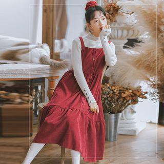 A-line Corduroy Jumper Dress