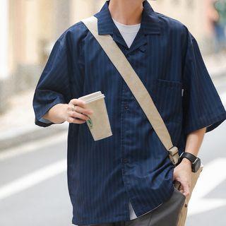 Elbow-sleeve Striped Shirt / Shorts / Set