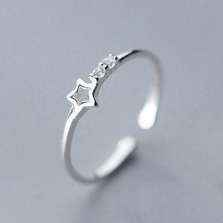 925 Sterling Silver Star Ring Ring - One Size