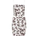 Set: Leopard Print Cropped Camisole Top + Mini Pencil Skirt