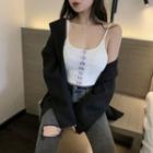 Hook-and-eye Crop Cami Top