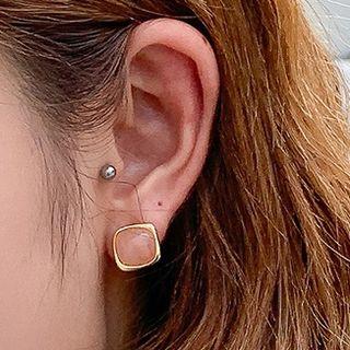 Genuine Leather Square Earring