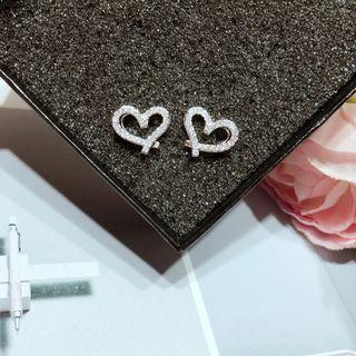 Rhinestone Heart Stud Earring