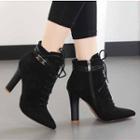 Pointed Lace Up Ankle Boots