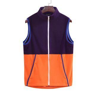 Zip-up Color Block Vest