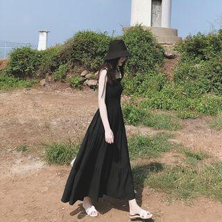 Shoulder-tie A-line Maxi Dress