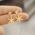 925 Sterling Silver Snowflake Dangle Earring 1 Pair - As Shown In Figure - One Size