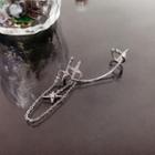 Chained Alloy Cuff Earring 1 Pc - Left - Clip On Earring - Silver - One Size