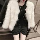 Faux-fur Open Front Jacket As Shown In Figure - One Size