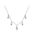 Fashion Simple Water Drop-shaped Necklace Silver - One Size