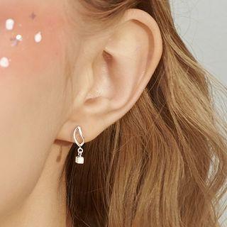 925 Sterling Silver Cube Dangle Earring As Shown In Figure - One Size