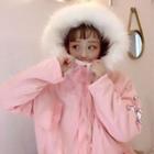Cartoon Print Hooded Parka