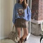 Long Sleeve Drop Shoulder Printed Sweatshirt