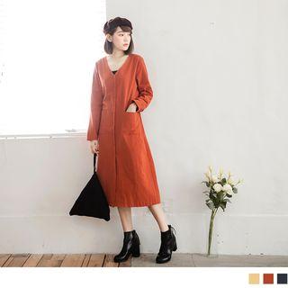 V-neck Shift Shirtdress