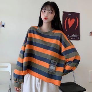 Long-sleeve Printed Stripe T-shirt