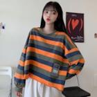 Long-sleeve Printed Stripe T-shirt