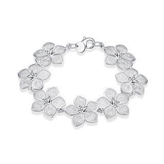 Elegant Flower Bracelet Silver - One Size