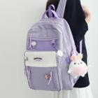 Lettering Oxford Backpack / Charm / Badge / Set