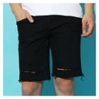 Cut-off Detailed Denim Shorts