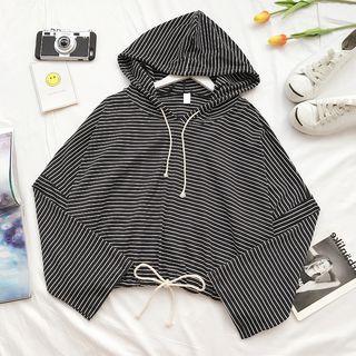 Long Sleeve Stripe Hooded Sweatshirt