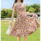 Printed Spaghetti Strap Pinafore Dress
