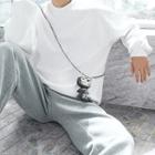 Set: Reflective Dog Print Pullover + Dinosaur Crossbody Bag