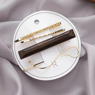 Set: Rhinestone / Wooden / Alloy Hair Pin (assorted Designs) As Shown In Figure - One Size