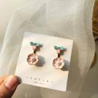 Flower Faux Pearl Alloy Dangle Earring 1 Pair - Pink - One Size
