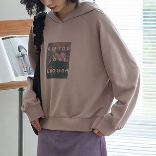 Lettering Hoodie Black & White - One Size