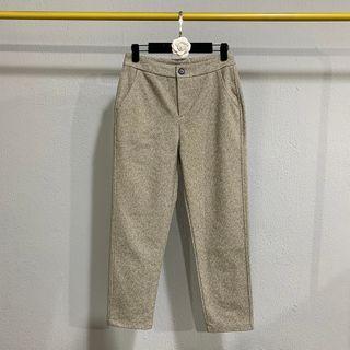 Cropped Straight-leg Wool Pants