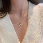 925 Sterling Silver Asymmetrical Disc Necklace