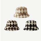 Argyle Shearling Bucket Hat