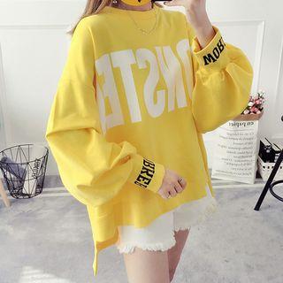 Puff-sleeve Letter Sweatshirt