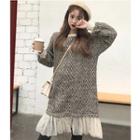 Mock Two Piece Long-sleeve Pullover Dress