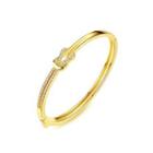 Fashion Simple Plated Gold Geometric Concentric Knot Bracelet With Cubic Zirconia Golden - One Size