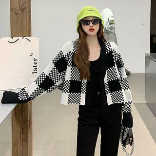 Check Cardigan Black & White - One Size