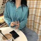 Half-zip Sweater Aqua Blue - One Size