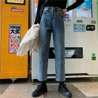 High-waist Straight-leg Cropped Jeans