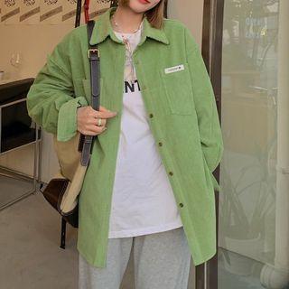 Corduroy Shirt Jacket Green - One Size