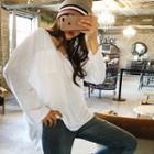 V-neck Pocket-front Oversized T-shirt