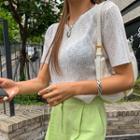 Round-neck Cropped Summer Knit Top